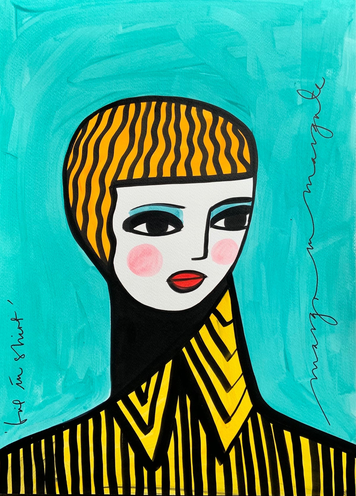 Margo in Margate - Girl in Shirt ( Original Painting )