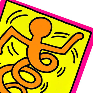 
                
                    Load image into Gallery viewer, Original Vintage Keith Haring Festival De Jazz De Montreux Poster 1983 Orange Man
                
            